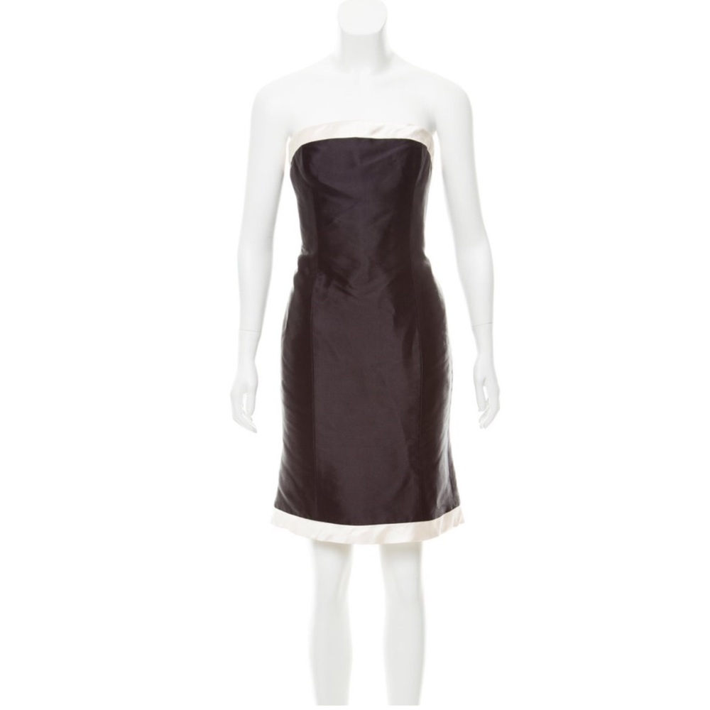 Ralph Lauren Collection Purple Label Silk Strapless Cocktail Dress Size 4